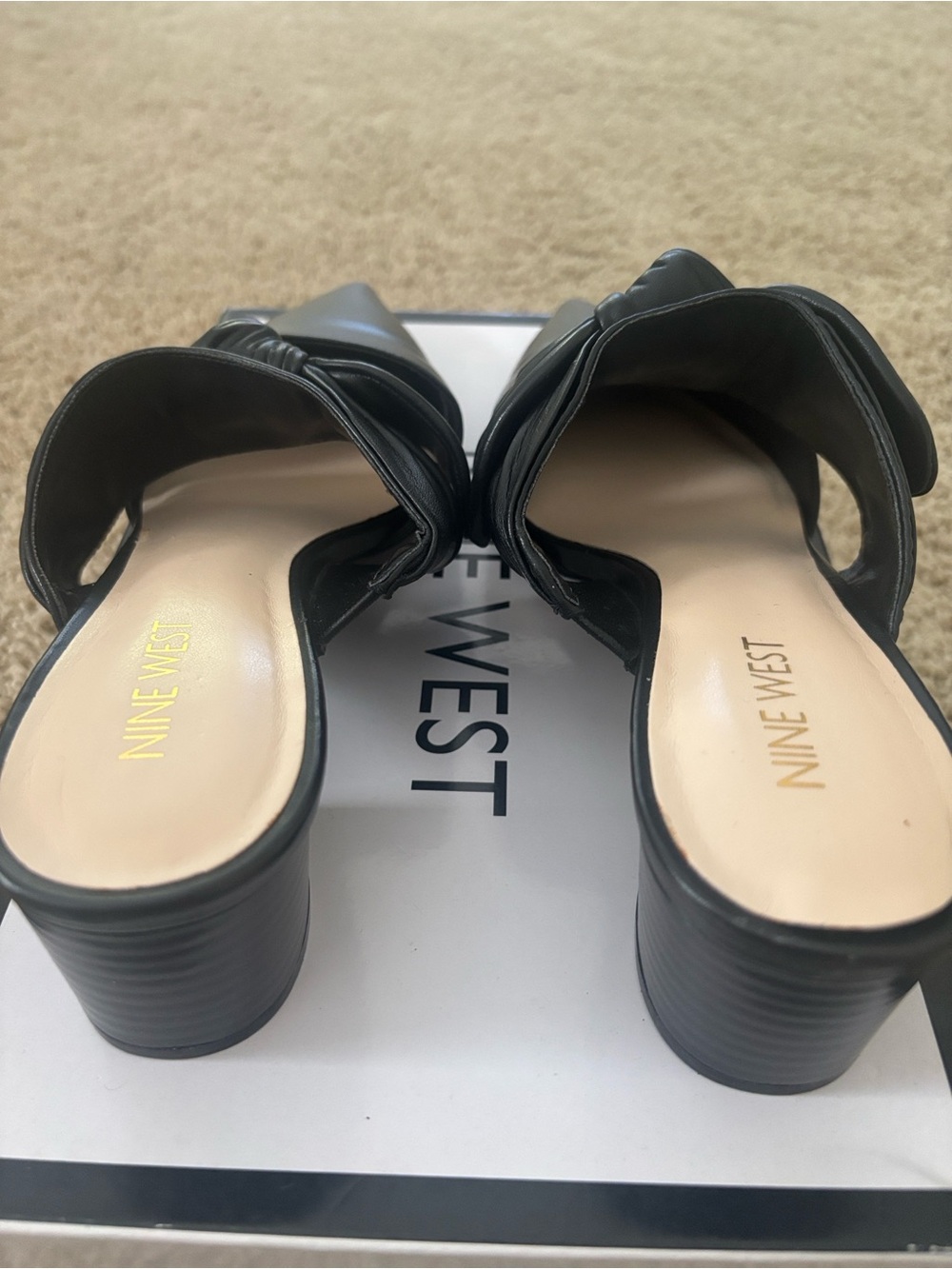 Nine West Black Pointed Knot Mules - Picture 4 of 7